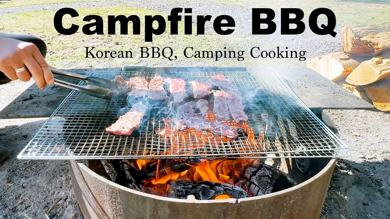 Campfire BBQ Camping Cooking BBQ ASMR Banff National Park