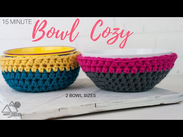 10 Easy & Quick FREE Crochet Bowl Cozy Pattern - Nicki's Homemade