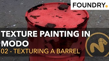 02 - Texturing a Barrel | Texture Painting in Modo