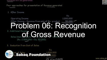 Problem 06: Recognition of Gross Revenue, Accounting Lecture | Sabaq.pk
