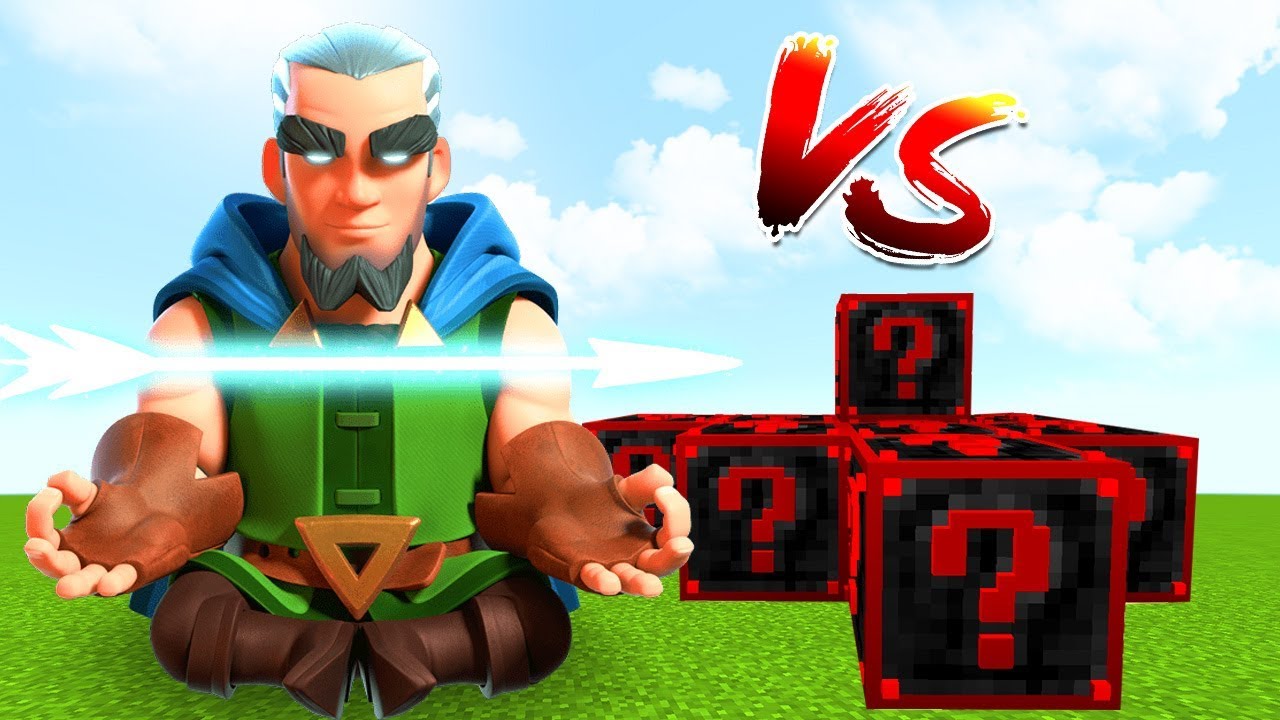 DESAFIO LUCKY BLOCKS NIGHTMARE VS ARQUERO MAGICO DE CLASH ROYALE EN MINECRAFT - RETO MINECRAFT TROLL gameplay español transistor