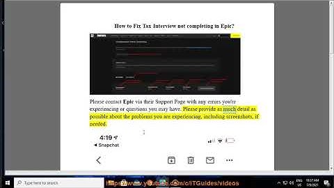 Fix Tax Interview not completing in Epic