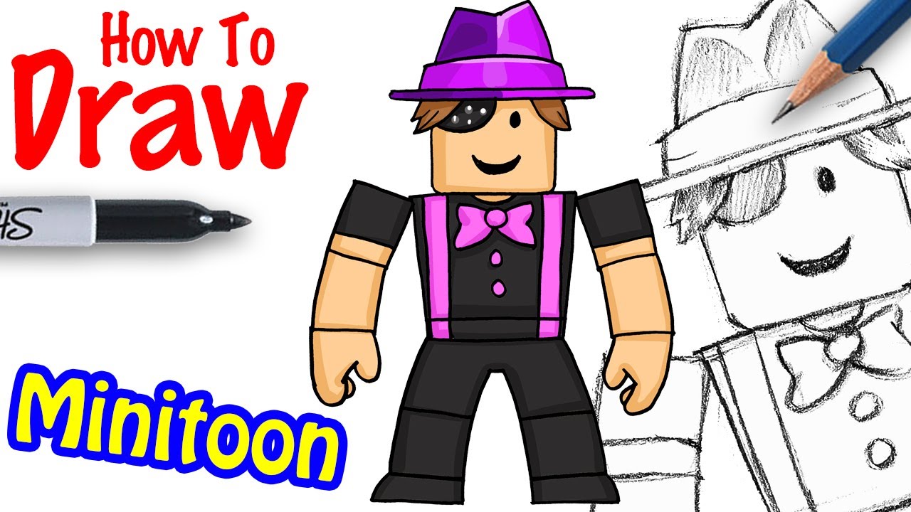 How To Draw Minitoon Youtube - how to draw thinknoodles roblox youtube