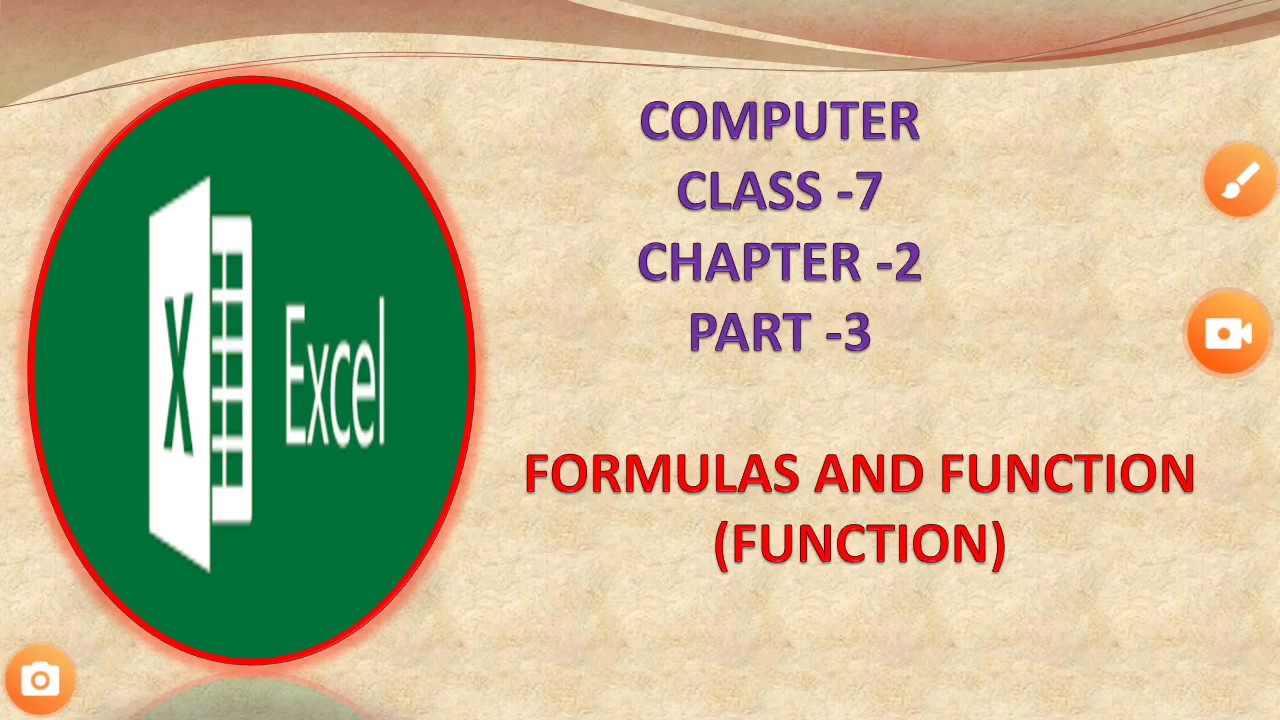 Computer|Class -7|Chapter -2|Formulas and function|Part-3|Function in ...