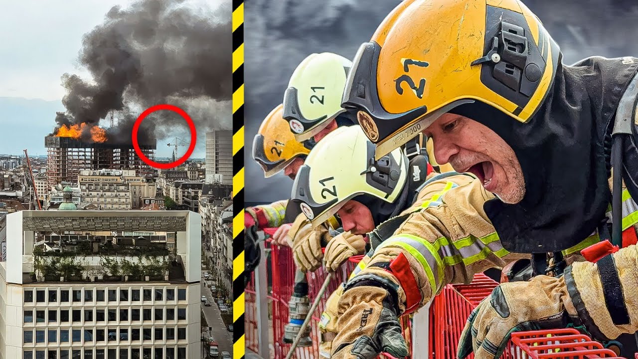 Головокружительная миссия: пожарные столкнулись с огнем на крыше здания 😱😳