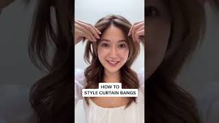 How to style curtain bangs #hairstyle #hairtutorial