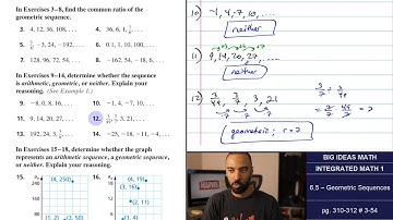 Big Ideas Math [IM1]: 6.5 - Geometric Sequences (Lecture & Problem Set)