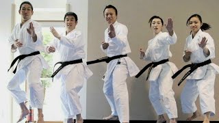 Karate Basic Kata Speed And Power Training .exercise with rubber