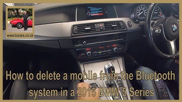 How to delete a mobile from the Bluetooth system in a 2015 BMW 5 Series