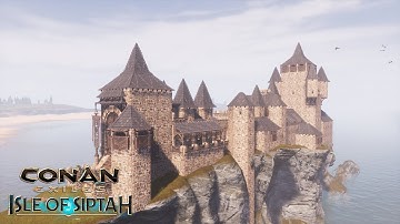 HOW TO BUILD A  CASTLE ON A CLIFF [SPEED BUILD] - CONAN EXILES