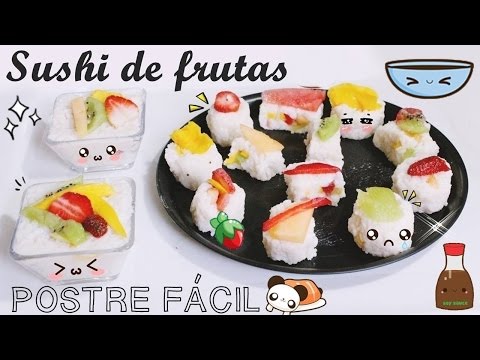 COMO HACER SUSHI DE FRUTAS?  ♥ RECETA  SÚPER FÁCIL