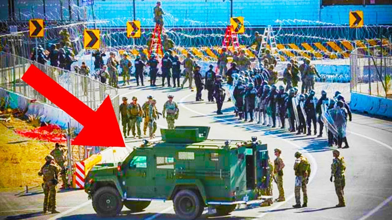 american news company 🔴 Migrant Caravan U.S Border Agents Hold Large-Scale Drill Teargas Deployed !!
