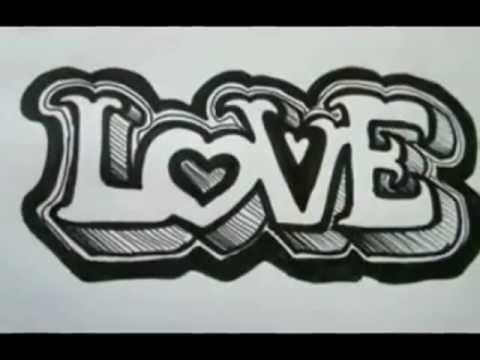 how to draw graffiti letters love