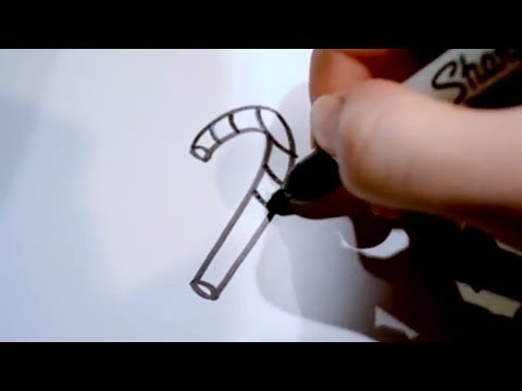 How to Draw a Cartoon Candy Cane