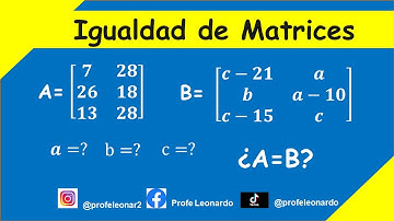 IGUALDAD DE MATRICES EJERCICIO 2