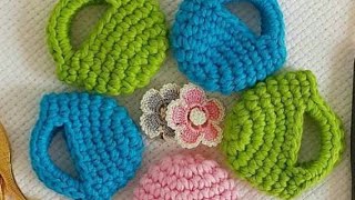 كروشيه  مينى شنطه ميداليه أو شنطه توزيعات Crochet miniature Basket