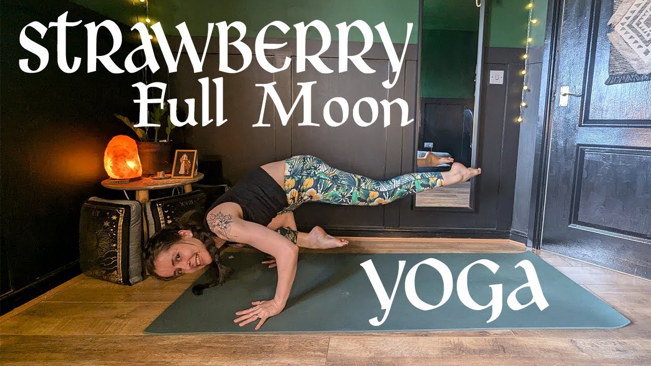 🌕 Strawberry Full Moon Yoga: 🍓 Fun Flow to feel CAREFREE and playful 🤸