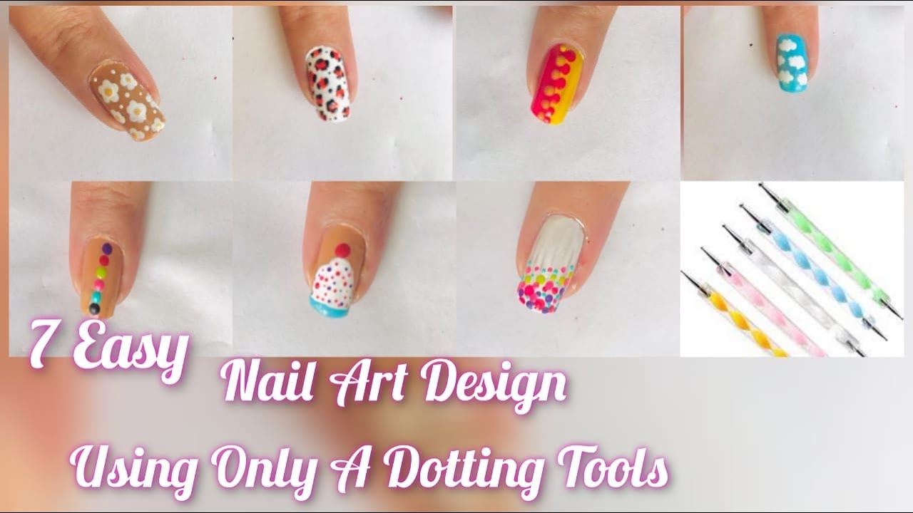 4 Easy nail art designs with dotting tools😱😱