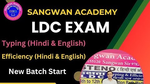 LDC TYPING EFFICIENCY BATCH #SANGWAN_ACADEMY #ldc #rssb #typing #efficiency