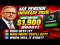 🚨 Age Pension Increase 2026: Centrelink $1,900 Boost – Who Gets It &amp; When?
