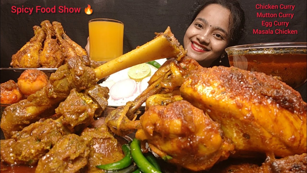 ASMR: CHICKEN MASALA, MUTTON CURRY, WHOLE CHICKEN CURRY,EGG CURRY | EATING VIDEOS | FOOD VIDEOS