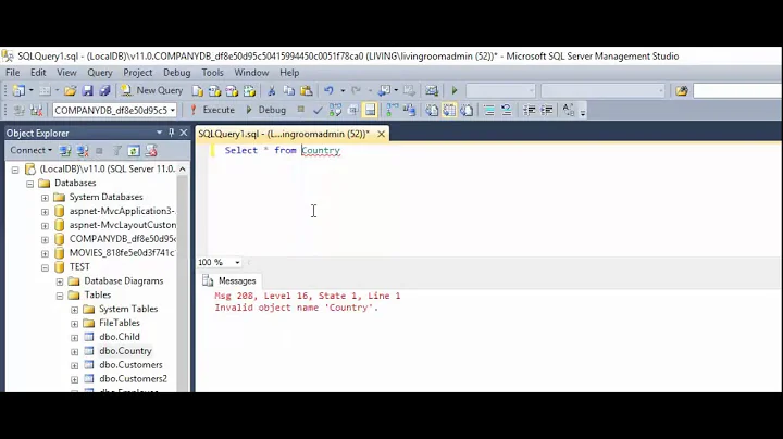 SQL Server - Fix Error - Msg 208 Invalid object name