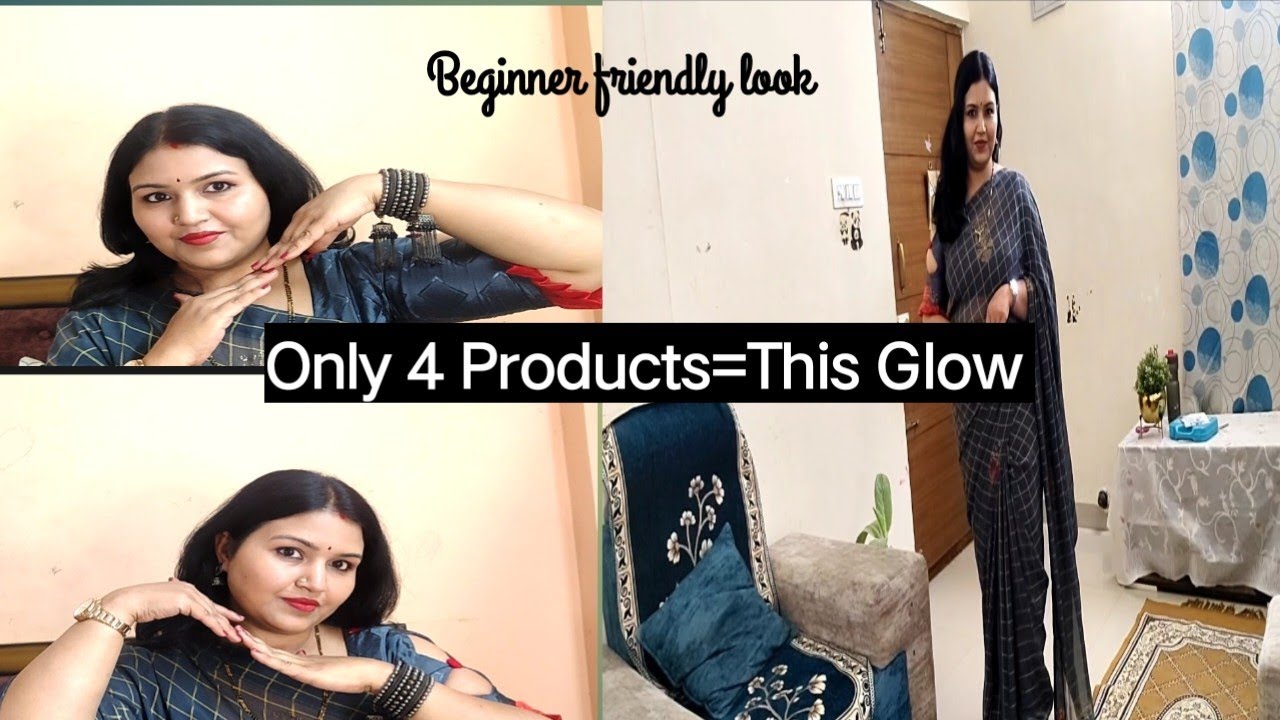 मेरा Natural and Simple party make-up look ।।Only 4 products के साथ easy मेकअप 💄#makeup #kiranstyle 