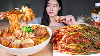 ASMR MUKBANG | Spicy Seafood Jjamppong Ramyun 🔥 Pa-Kimchi! Octopus, Conch, Scallop, Clam (w/Recipe)