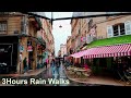 Walking in the November Rain [3Hours] Walk |Nov 2021| Bordeaux 4k France ASMR sounds for sleeping