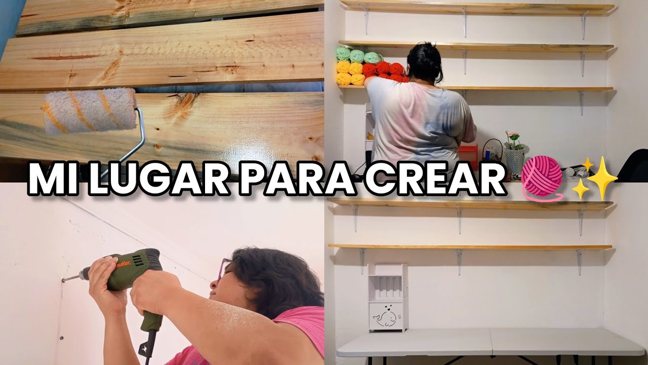 Creé mi espacio de trabajo de crochet 🧶✨ | Tejer y grabar desde casa