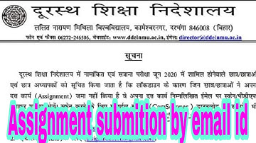 Lnmu distance assignment submit 2020 by email (all course) | lalit narayan mithila university