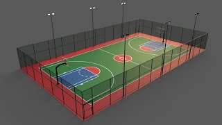 PBR Modular Outdoor Basketball Court A2