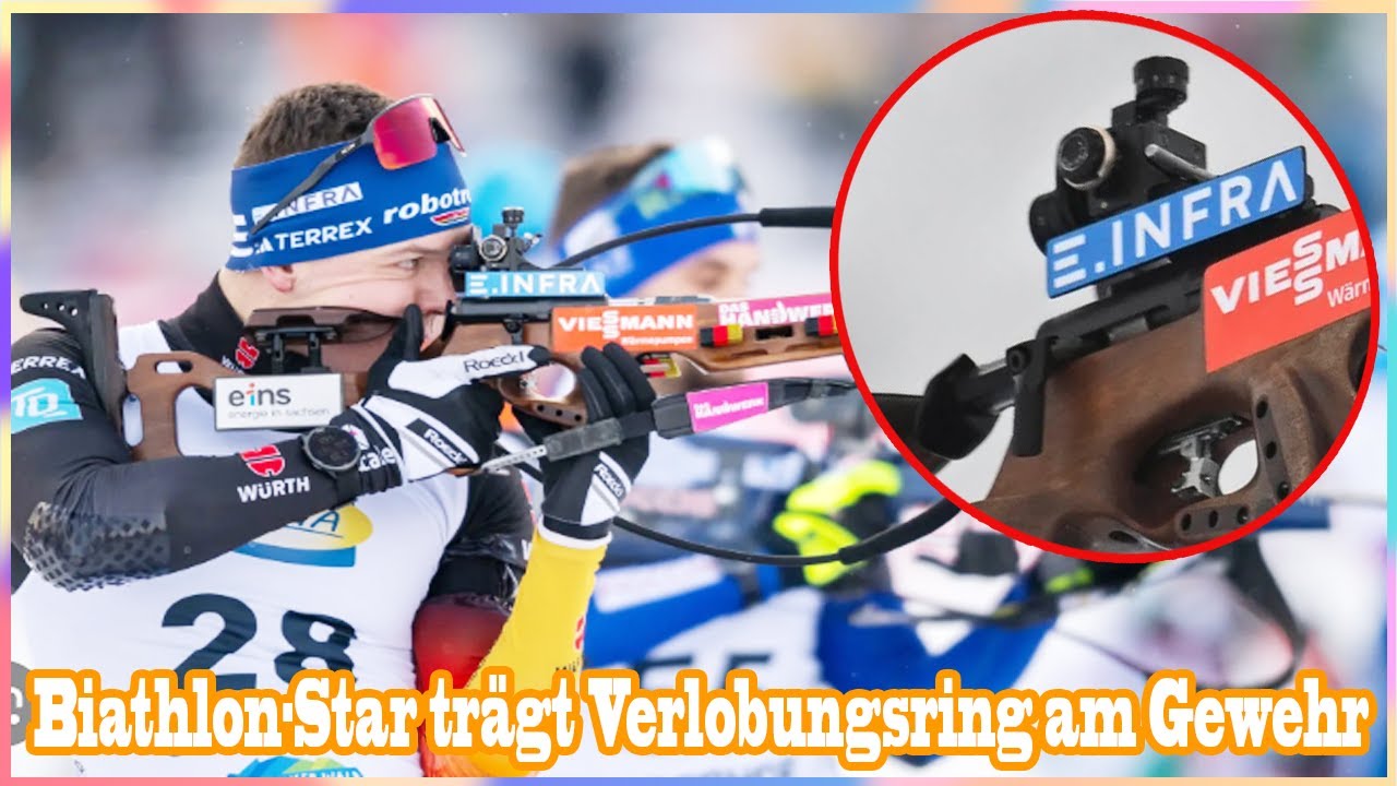 Rührendes Biathlon-Detail: Strelow trägt Verlobungsring am Gewehr - YouTube