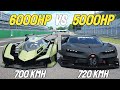 5000hp bugatti vision gt vs 6000hp lamborghini vision gt race