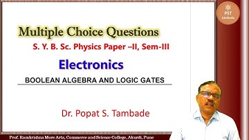 MCQ on digital electronics | Boolean Algebra and logic gates |SY BSc Physics - Electronics |SPPU
