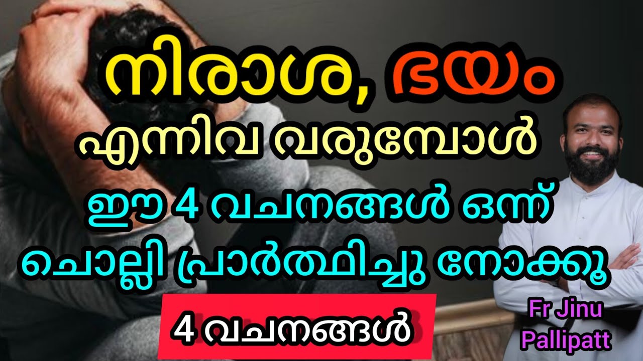 നിരാശ ഭയം എന്നിവ ജീവിതത്തിൽ നിറയുമ്പോൾ ഈ വചനങ്ങൾ ചൊല്ലി പ്രാർത്ഥിക്കൂ..🙏🙏#frjinupallipatt #talk #spe