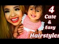 Cute and Easy Hairstyles for Toddlers |4 styles|Short thin Hair| Johannamariie
