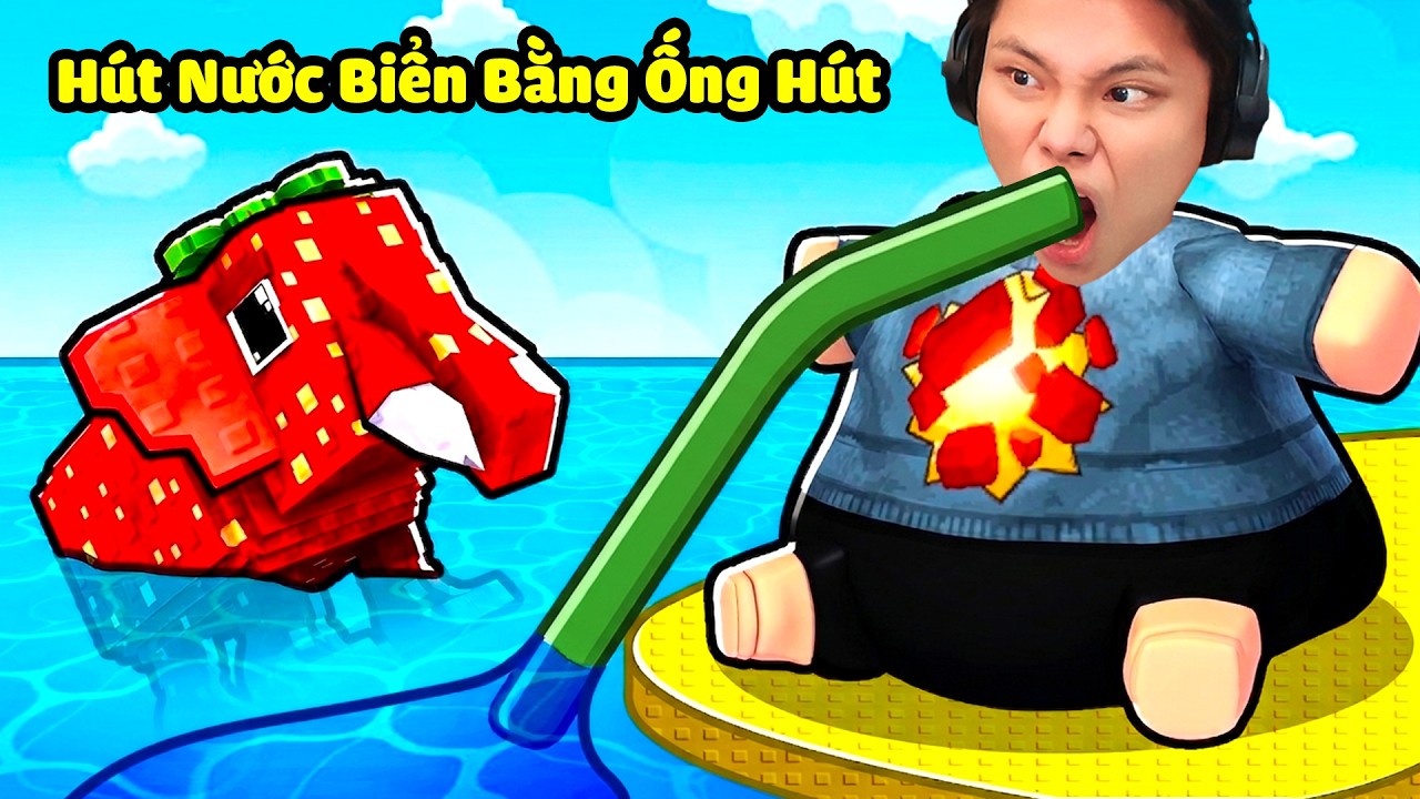 [ROBLOX] JayGray Hút Nước Biển Bằng Ống Hút🤢💦Thử Thách Obby Hút Trà Sữa Trân Châu Brainrot Max Hài