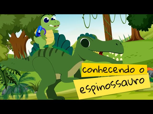 Desenho de dinossauro infantil: Tiranossauro - Nino Dino na terra