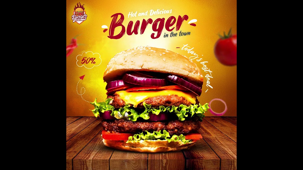Food Burger Motion Graphics Animation video