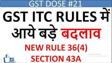 NEW GST ITC RULE 36(4) I ONLY 20% ITC AVAILABLE ON INVOICE NOT IN 2A WITH EXAMPLE
