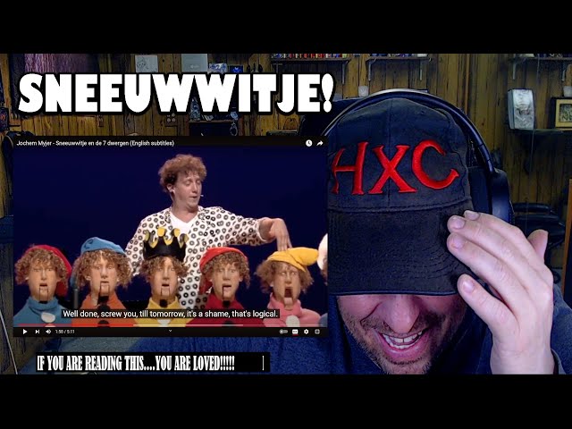 Jochem Myjer - Sneeuwwitje en de 7 dwergen (English subtitles) REACTION! class=