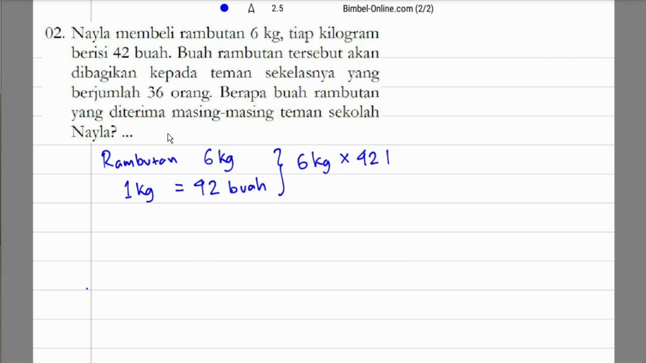 Pembahasan Soal Cerita Matematika Sd Bab Perkalian Pembagian Youtube