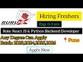 🔥Latest Software Jobs For Freshers 2026 | Python Backend Developer | React JS Developer Job Pune
