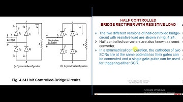 4.11 Single Phase HALF CONTROLLED Bridge Rectifier With RESISTIVE LOAD