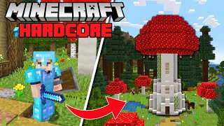 I Built a Cottagecore Mushroom Starter House in Minecraft 1.19 Hardcore (#7)