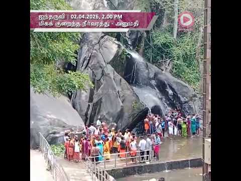 Kutralam Five Falls | 02.04.2026, 2.00 PM | குற்றாலம் ஐந்தருவி வீடியோ | Kutralam Season | Kutralam