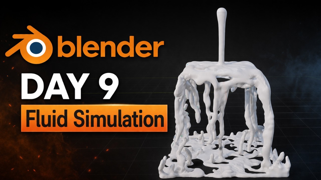 Blender Day 9 🔥 Fluid Simulation Full Tutorial | Realistic Liquid in ...