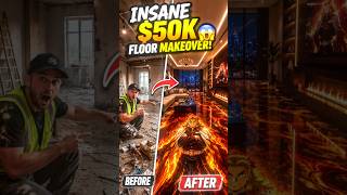 I Turned My Living Room Into a Demon Slayer Floor 😱🔥#DemonSlayer#EpoxyFloor #Rengoku#FloorMakeover