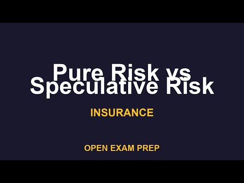 What is Pure Risk vs Speculative Risk Insurance Exam Prep